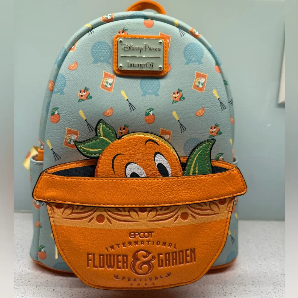 NEW Loungefly Disney Orange Bird Backpack EPCOT Flower Garden 2024 - Picture 3 of 6